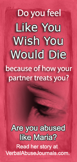 Maria discovered her partner psychologically abuses her, and she's in the process of making a plan to escape. Learn why she wished for death in this story.